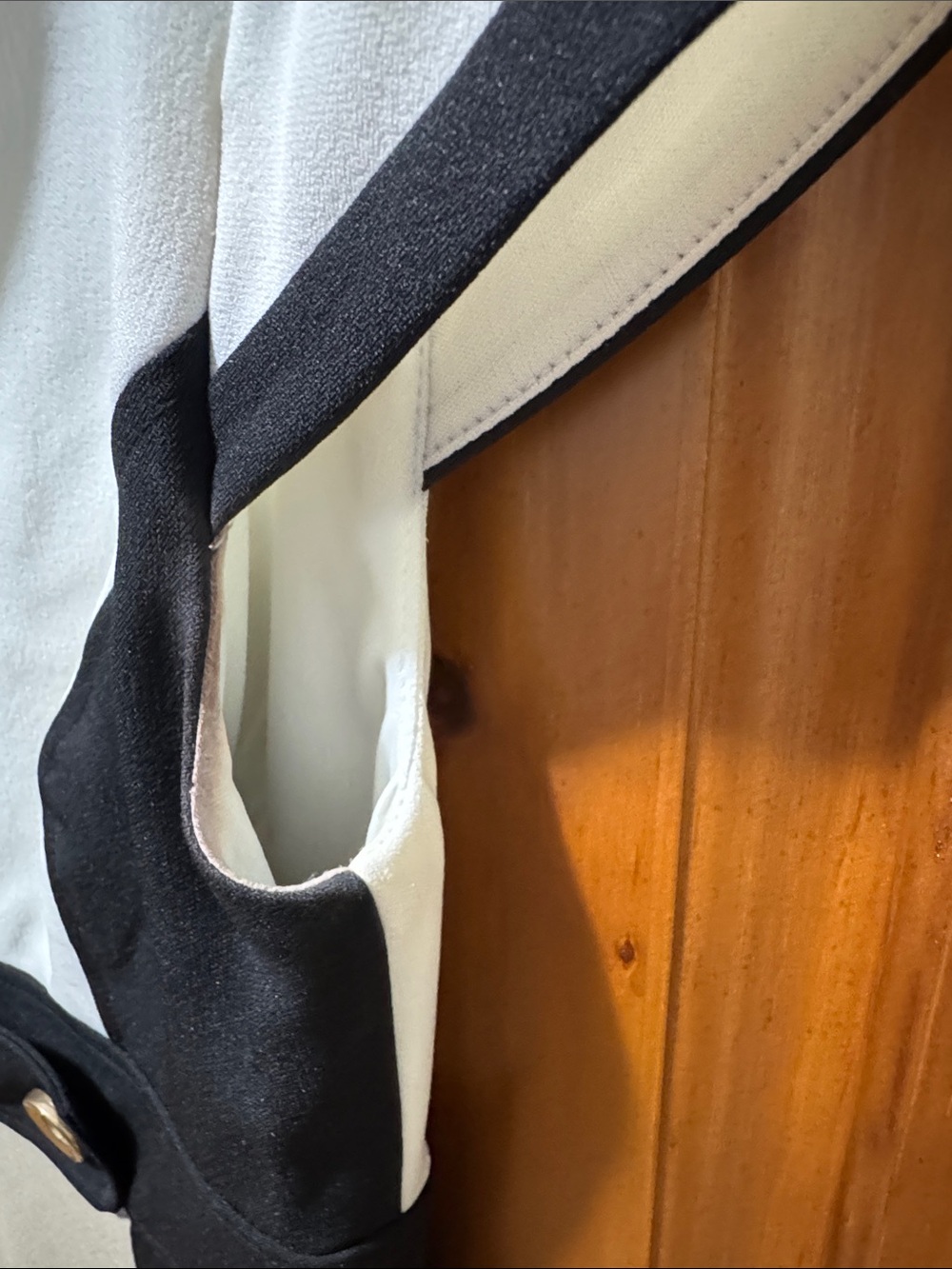Sandra Darren Black, White & Beige Colorblock Dress - Picture 5 of 7